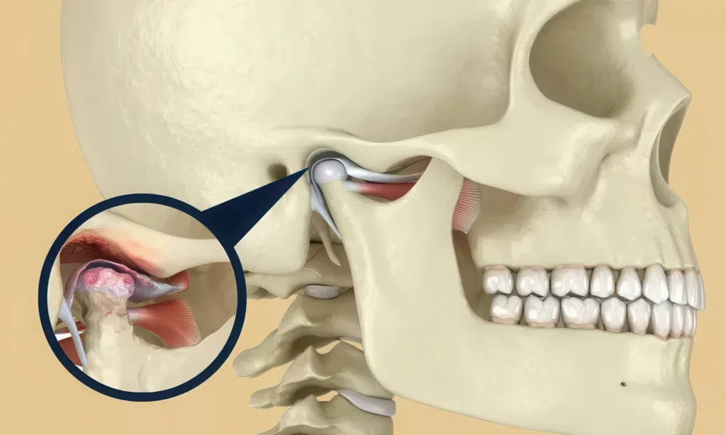 Схема височно-нижнечелюстного сустава и зубочелюстной системы
