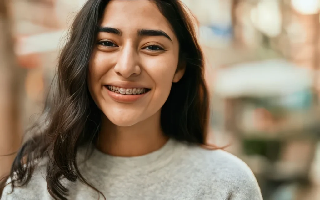 подросток в брекетах